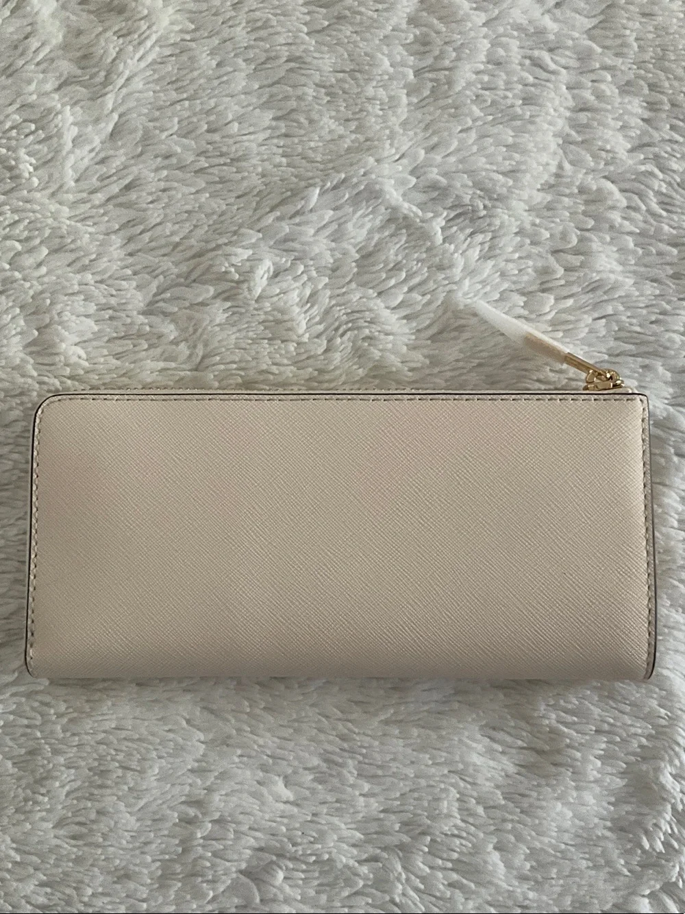 Michael Kors Pale Cream Zip-Around Saffiano Continental Wallet